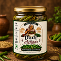 Dadi Ka Achaar | Mirch Ka Achaar | Traditional Homemade Green Chilli Pickle | Authentic Indian Spicy Achaar Made with Mustard Oil & Natural Spices | 500ml Glass Jar